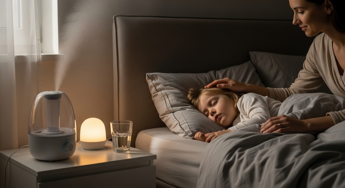 Jak pomóc dziecku z katarem w nocy?